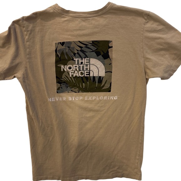The North Face Mens Beige Cotton Short‎ Sleeve Graphic Logo T-Shirt Small Tan - Picture 7 of 11